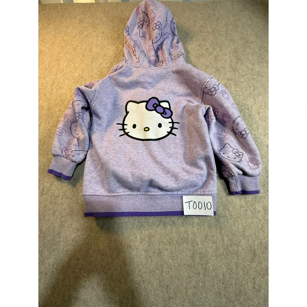 Hello Kitty Girls Lavender Zip Up‎ Hoodie Sweatshirt Size 4 Cupcake KY0001A